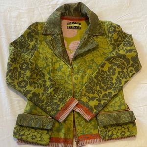 Floral knit sweater jacket